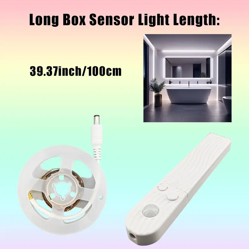 LED Sensor Light Strip without Battery, 1 Roll Battery Required LED Lights Strip, Multipurpose SMD Flexible LED Night Light For Home Decor, DIY Decoration, Lighting, Lamp 1
