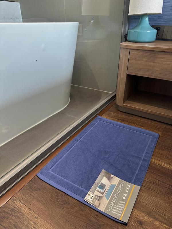  Thảm Lau Chân 40x62cm- 100% Cotton Dày Dặn Siêu Thấm Hút Thiết Kế Sang Trọng Nổi Ô 