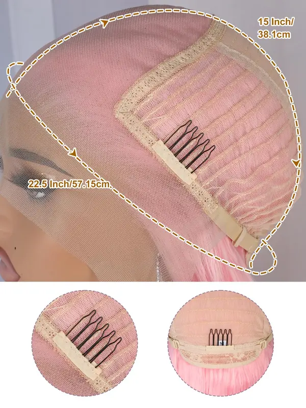 26 Inch Pink Long Body Wavy Synthetic Lace Front Wigs for Women, Natural Looking Gorgeous Fluffy Wigs without Bangs, Heat Resistant Glueless Wigs, Synthetic Lace Wigs for Party, Daily Use 7