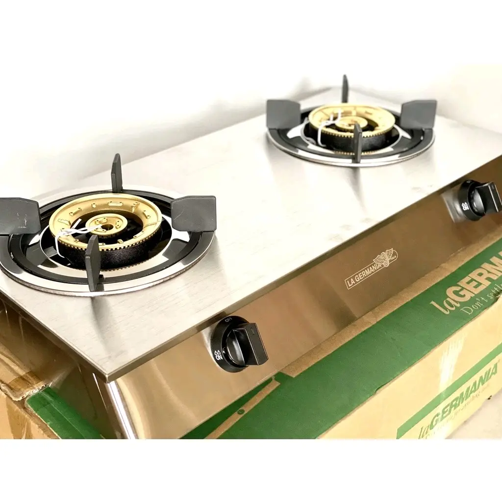 La Germania Heavy Duty Double Burner Stove G1000MAX Stainless Steel Body
