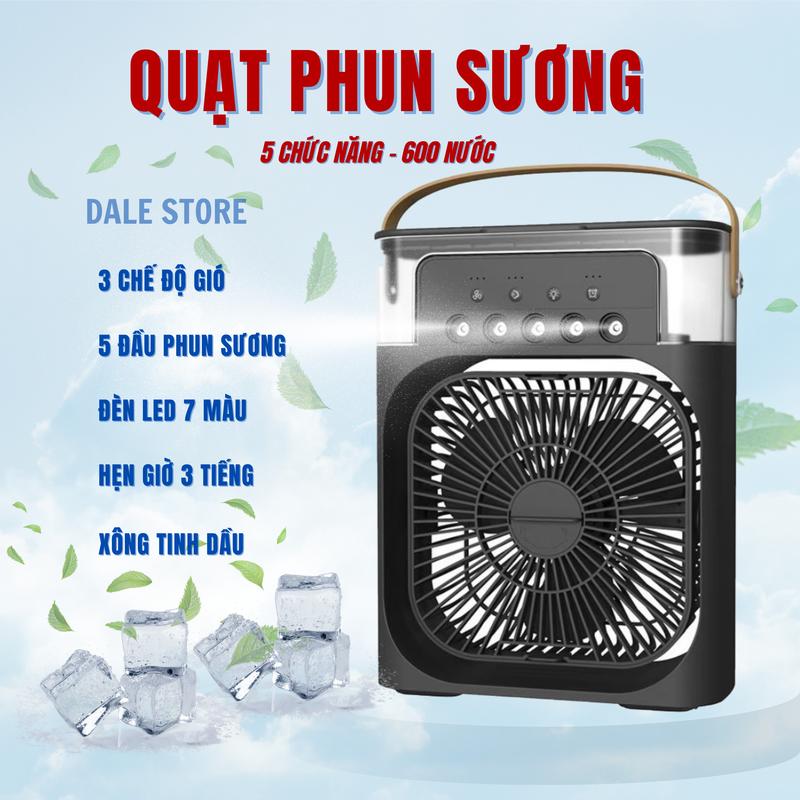 [LOẠI CAO CẤP] Quạt Phun Sương Mini Làm Mát 600Ml Có Chế Độ Hẹn Giờ ,Tích Hợp Đèn ngủ  [CÓ GIOĂNG CAO SU] HÀNG LOẠI 1