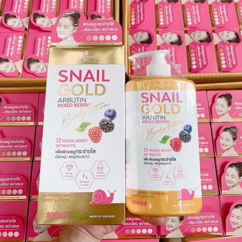 ￼Sữa dưỡng thể body Snail Gold Arbutin Mix Berry Body Lotion Precious Skin 500ml - Thái Lan