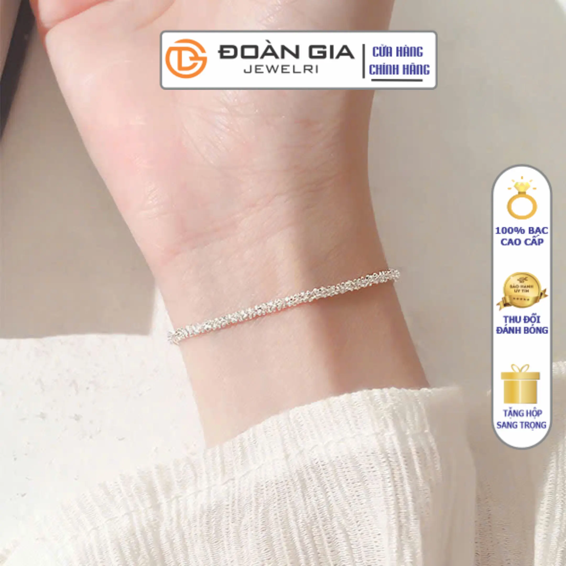 Lắc tay Bạc Ý cao cấp Ý  HL02 - Đoàn Gia Jewelri
