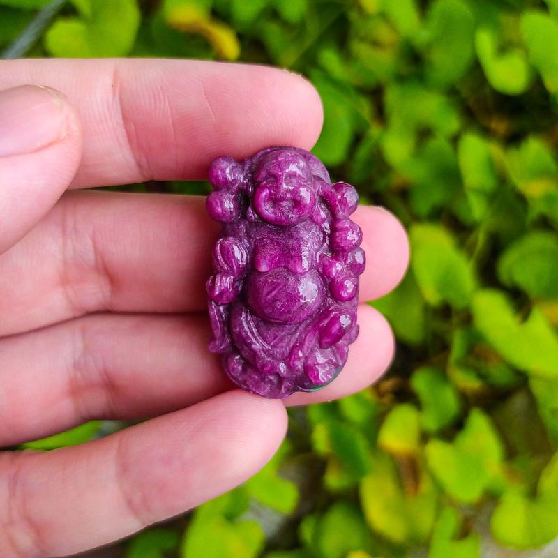 Mặt Dây Chuyền Đá Quý Ruby, Sapphire, Tạc Tượng Di Lặc 7