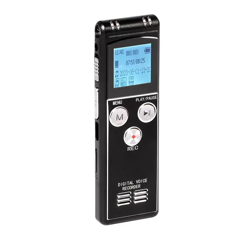 Máy ghi âm kỹ thuật số, T63, 8 + 32G, Phát lại bản ghi kích hoạt, Máy nghe nhạc MP3, có loa Mic, Ghi âm cao 1536KBPS, Sạc USB Kem Led 6