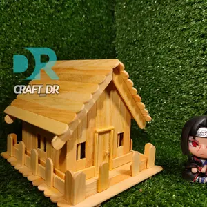 Miniatur Rumah dari Stik Es Krim Kayu