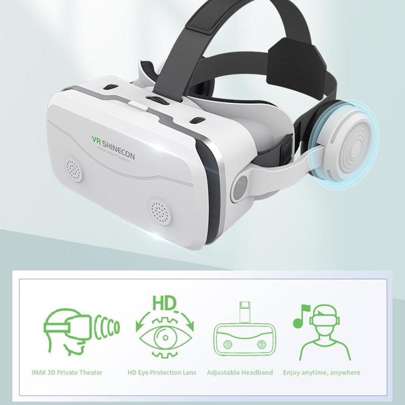 Universal VR Glasses, Cell Phone VR Headset with 3.5mm Headset Interface, 3D Glasses VR Game Machine, Home Games Consoles for Smartphone 8