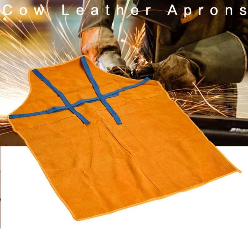 Product Introduction of Wear Resistance Thermal Insulation Cow Leather Welding Apron Safety Flame Resistant Anti Scalding Aprons Welder Protective Aprons Welder Protection 11