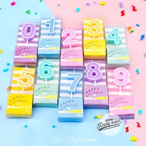 Lilin Angka Ulang Tahun Pastel / Lilin Angka Pastel / Number Candle Birthday / Lilin Angka Pink Biru
