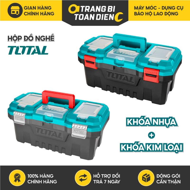 Hộp đựng đồ nghề Total TPBX0201 TPBX0202 kích thước 20 inch khóa nhựa và kim loại hộp đựng dụng cụ linh kiện 0