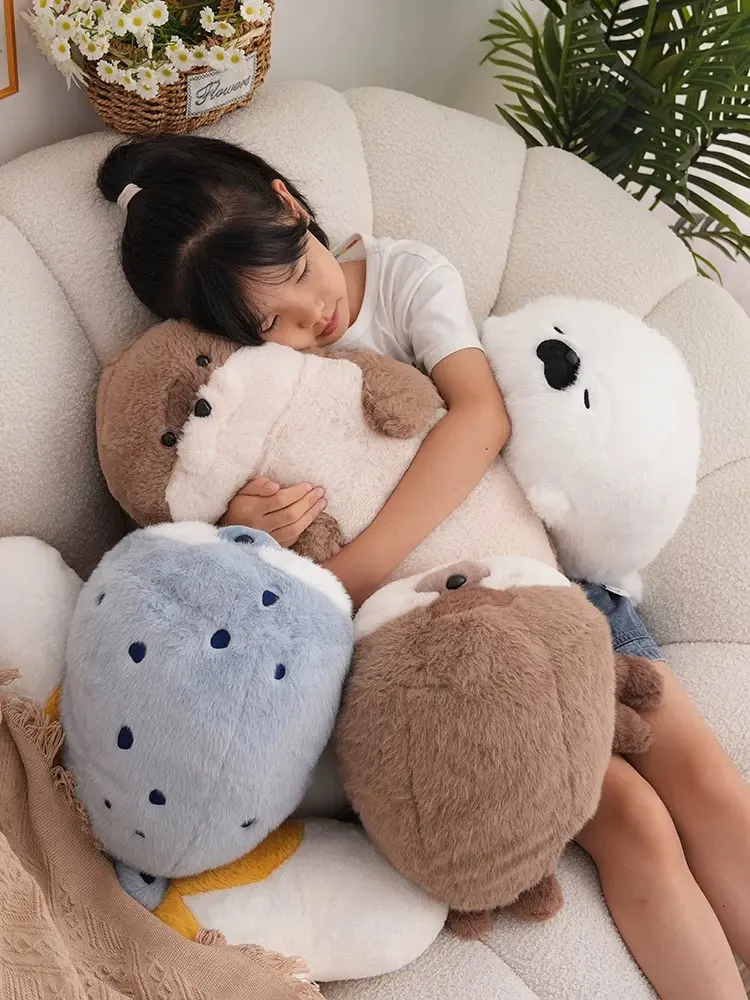 Gấu Bông Hải Cẩu & Rái Cá Nhồi Bông Đáng Yêu, Mềm Mại Làm Gối Ôm, Quà Tặng Bạn Gái Hoàn Hảo
