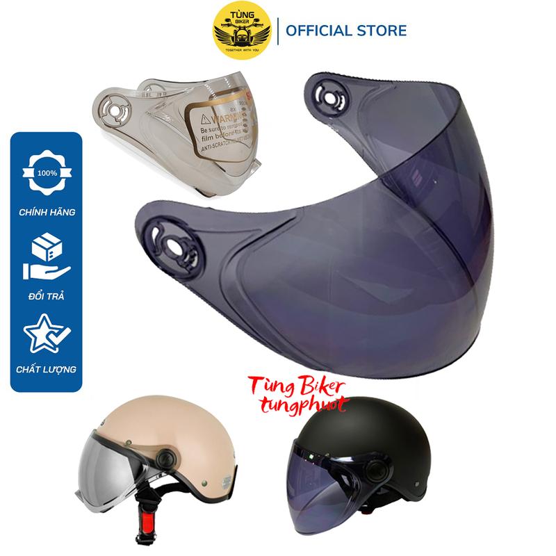 Kính Thay Thế Gắn Mũ Bảo Hiểm GRO, AMBY, SUNDY, ASIA, NAPOLI, GRS và Các Dòng Nón Nửa Đầu, Nón 3/4 Đầu (Tặng Ốc  Vít)