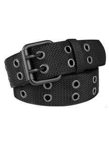 Cinturón de Nylon para Hombre con Diseño de Doble Agujero, Cinturón Ajustable y Duradero para Hombres y Mujeres, Cinturón de Moda para Fiesta, Decoración de Ropa Diaria, Cinturón Comodín y Exquisito para Regalo