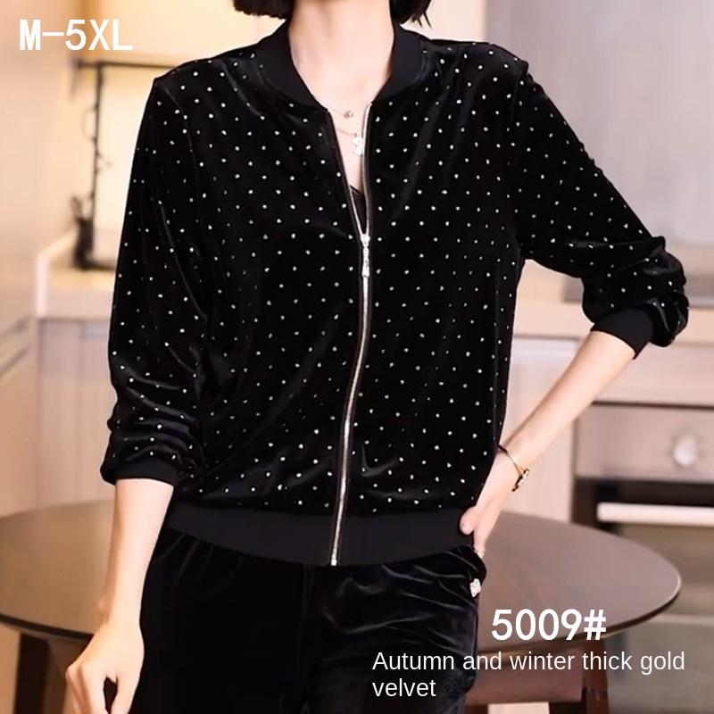 Product Introduction of Golden Velvet Short Jackets Autumn and Winter Fashion Women's Clothing 10
