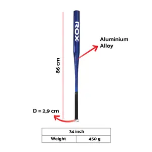 STICK SOFT BALL ROX DELUD ALUMINIUM (34 INC)