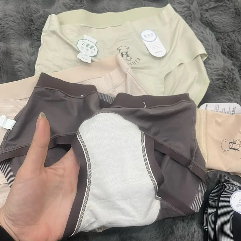 Quần Lót Nữ Mát Mịn Không Xù Set 5 Quần Sz 50-60kg Cạp Cao Phương Bra - Women 7