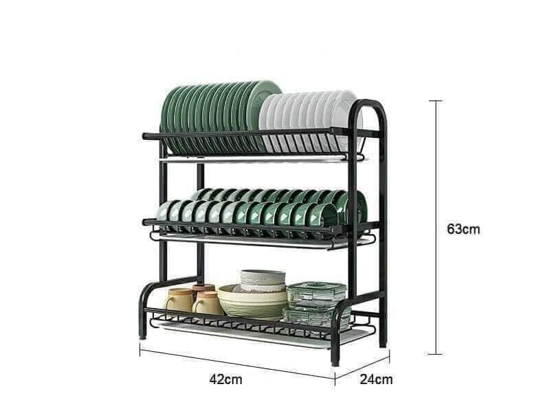 Giá úp bát 3 tầng có khay hứng nước Cao 65cm, rộng 45cm, sâu 25cm Kitchen 5