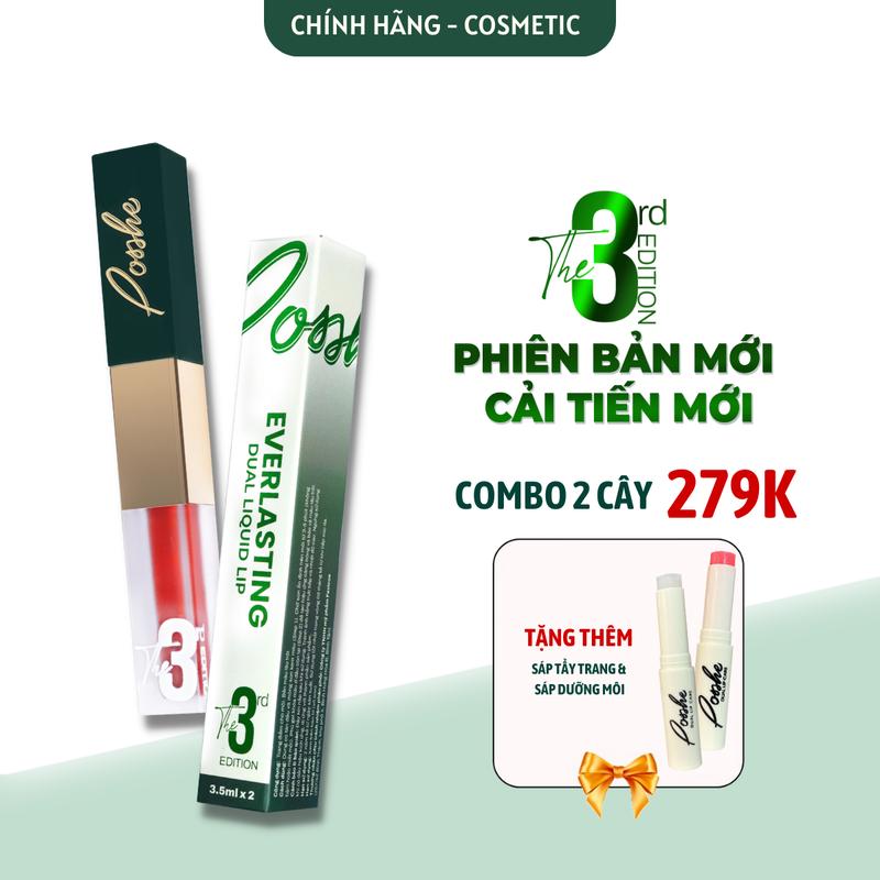  Son Kem 2 Đầu Posshe Siêu Lì Không Trôi - Mua 2 Cây Tặng Sáp Dưỡng Và Sáp Tẩy Trang Posshe Chính Hãng 