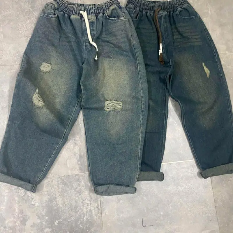 Quần bò Jeans dáng bagy,phom thụng cạm cao che khuyết điểm, chất bò thổ mềm thoải mái năng động women pants 6