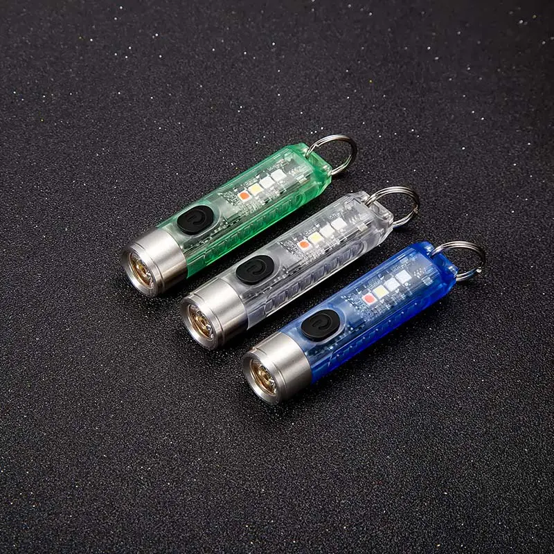 Móc khóa đèn pin mini bằng nhựa quang thông 400 lumen nhỏ gọn 8