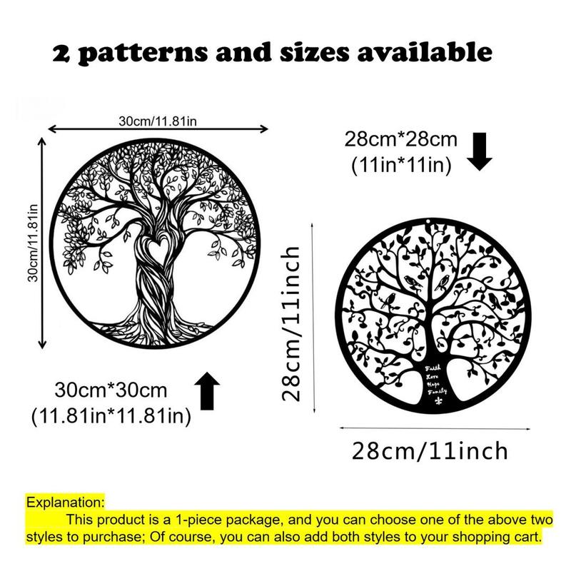 Tree of Life Metal Sign, 1 Count Hollow out Heart Tree Wall Decor, Sweet Furniture, Round Modern Simple Wall Art Decor for Home Living Room, Bedroom, Office 1