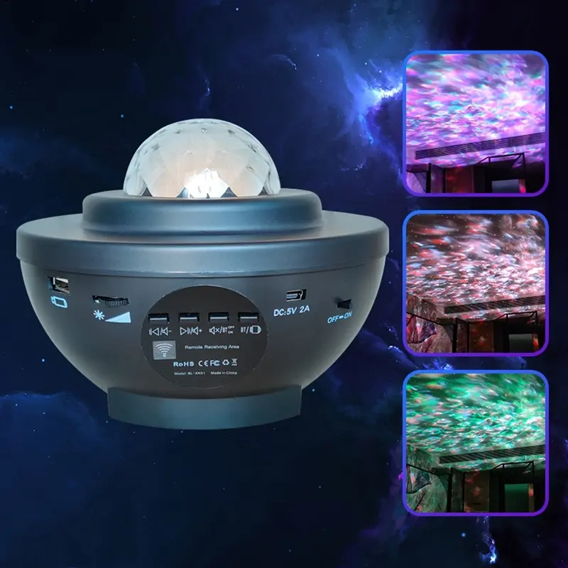 PPlus Lampu Starry Proyektor Langit Malam Berbintang Galaxy Nebula Lamp starry/lampu kamar aesthetic/lampu led kamar/lampu led yang viral/lampu tidur/speaker bluetooth/proyektor kamar jendela bluetooth  usb  room  projector  Green Cable Sensor 1