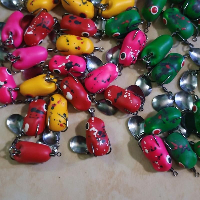 Soft Frog umpan casting 3cm dobel hook cor bulat 1