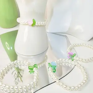 【Sktlz Barang akan dikirim dalam 24 jam】Gelang Tulip Tenun Tangan Gelang  Wanita Gelang Sederhana Segar