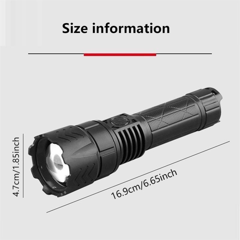 Rechargeable Flashlight, Powerful Telescopic Focusing Torch, High Power LED Flashlight, Professional Outdoor Camping Lighting 1
