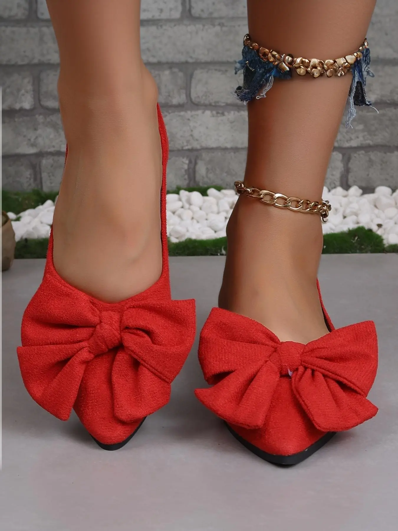 Women's Bow Decorated Slip on Flats, Casual Comfortable Flat Shoes for Daily Wear, Lightweight Breathable Shoes for Women & Girls
