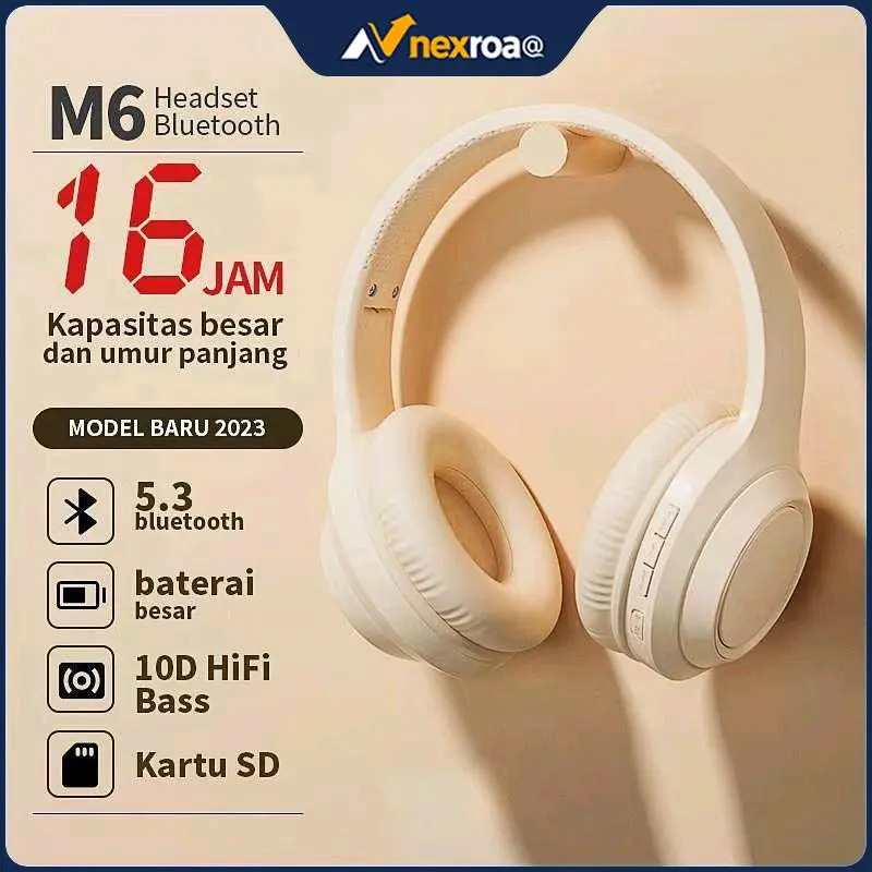 M6 Headphone Bluetooth Wireless Headset Earphone Bluetooth 5.3 Hifi Sound Quality Headphone Noise Cancellation