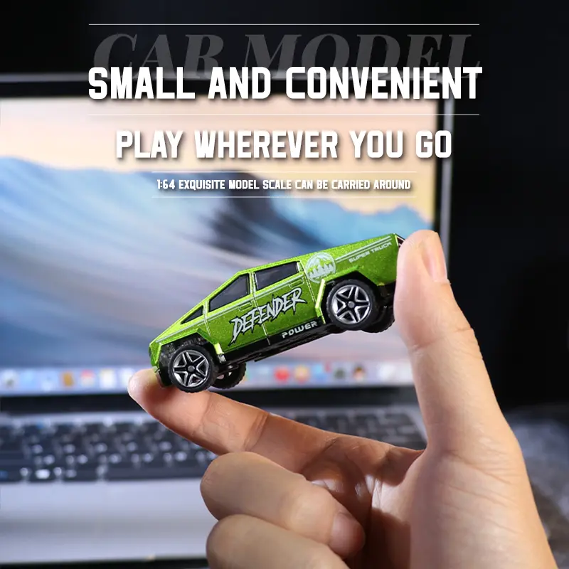 Hotfree 1/64 Mini RC Cybertruck, Alloy Drift Car with Trailer, USB Rechargeable 2.4GHz Remote Control Vehicle, Indoor Outdoor Racing, Desktop Entertainment, Fun Birthday & Christmas Gift for Boys, Kids & Fathers Cozyvibes 3