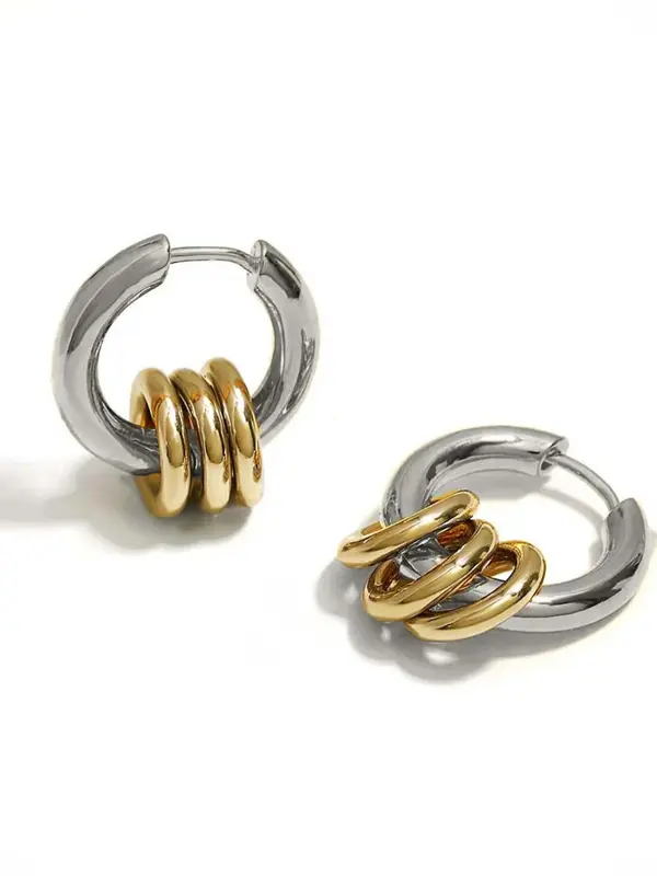 Minimalist Temperament Layers Hoop Earrings, Fashionable Earrings for Women & Girls, Trendy All-match & Exquisite Jewelry for Birthday Gift 6