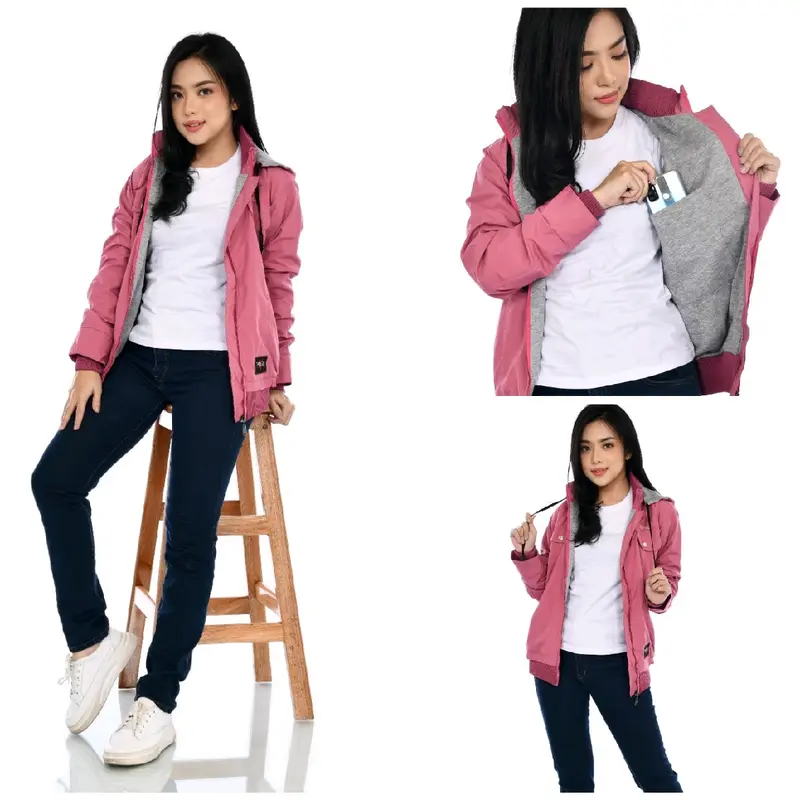 jaket wanita jaket casual cewek blazer hoodie original Rebel id Musim panas Musim dingin Parasut 1