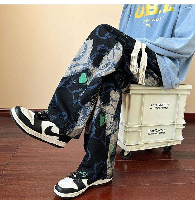 Product Introduction of Autumn Dopamine Wide-Leg Pants for Men, Trendy Brand, Small Design, New Style, Student Straight Loose Casual Versatile Long Pants wide  ribcage  outfit celana  maharani  kemala celana  kulot  lope  lope 21