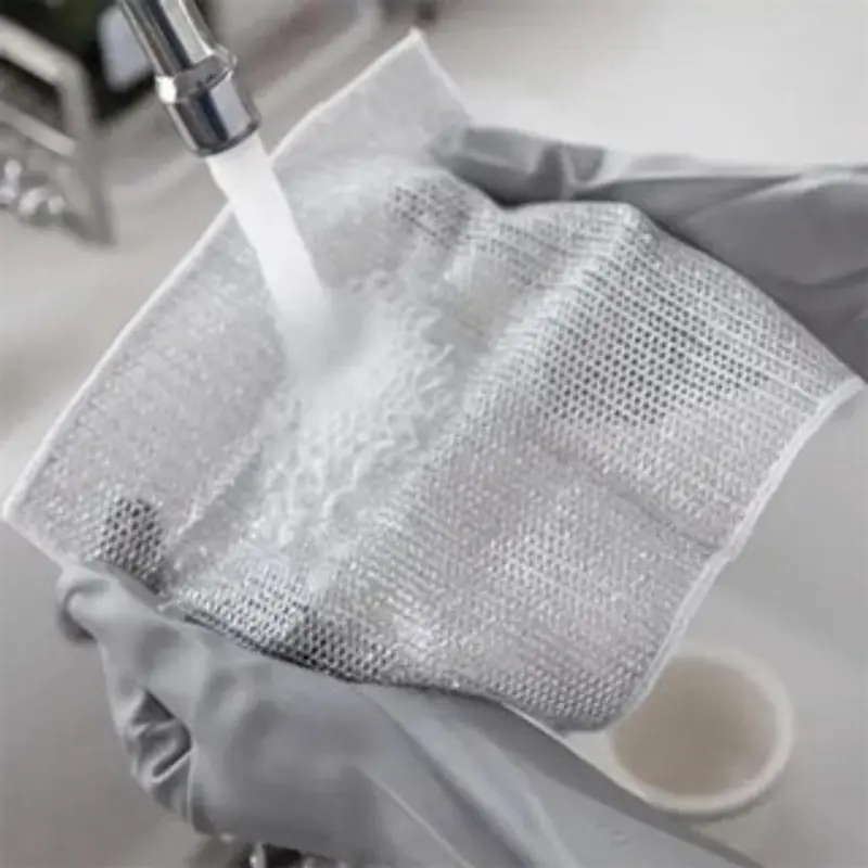 Khăn Lưới Rửa Bát Kim Loại - Khăn Lưới Dùng Lau Bát Chén Dĩa, Cọ Rửa Xoong Nồi, Chống Bám Dầu vật liệu pvc bền 6
