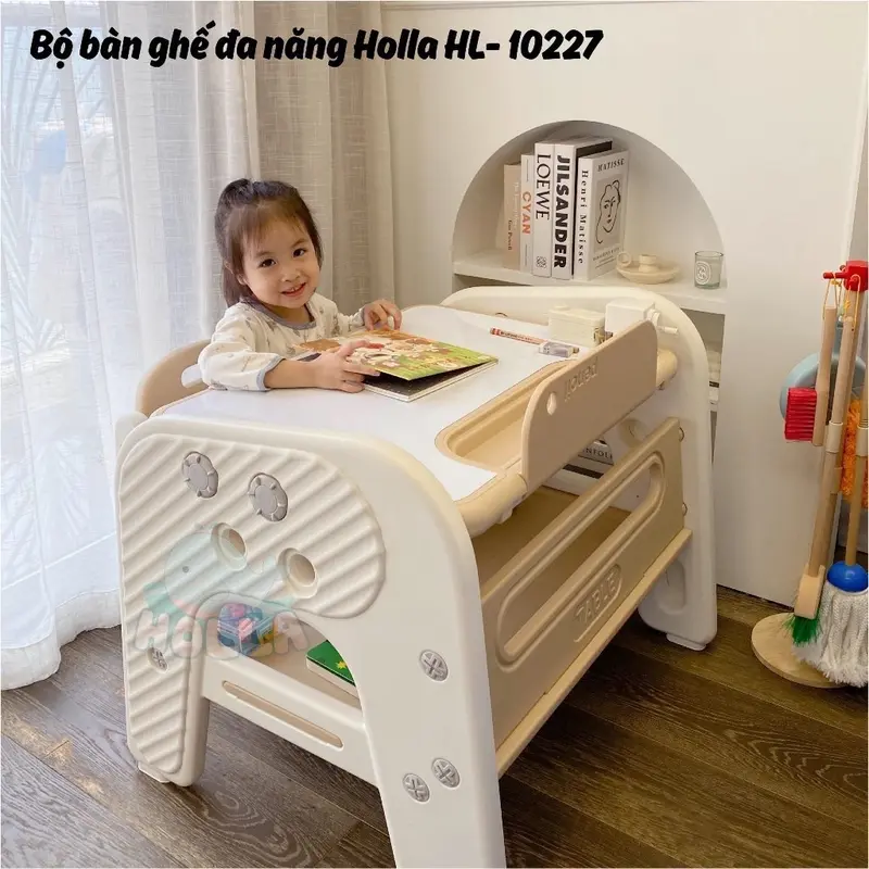 ￼Bộ Bàn Ghế Đa Năng HOLLA HL 10227 Bảng Vẽ Kiêm Bàn Học Thông Minh Tặng Kèm Ghế Cho Bé 8