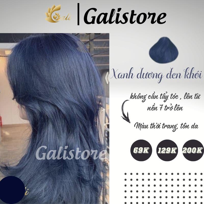  Kem nhuộm tóc màu xanh dương đen khói Galistore Nữ Đổi Màu Tóc 