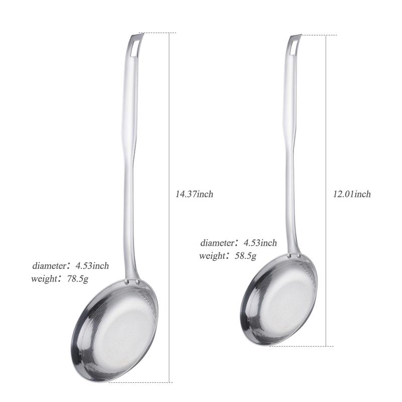 Bộ Lọc Muỗng Bằng Thép Không Gỉ, 1 Cái, Lưới Lọc Dầu, Muỗng Nhà Bếp, Muỗng Xốp Dầu Tròn, Dụng Cụ Lọc Mạng 3