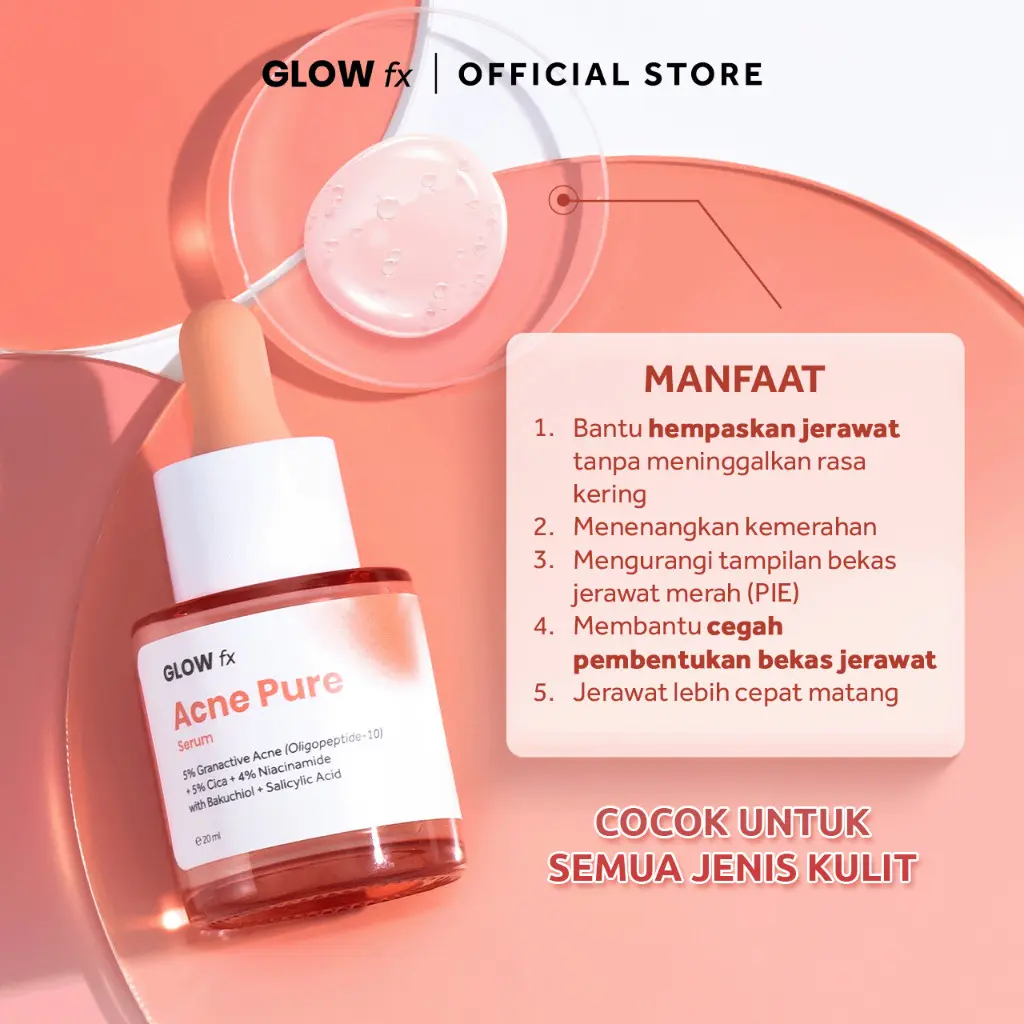 GLOW FX Glow Bomb Serum | Acne Pure Serum - Serum Glowing & Bekas Jerawat 19% Brightening Power ACNE SERUM GLOWFX GLOW FX Acne Pure Serum - Serum Untuk Jerawat GLOWFX ACNE BOMB SERUM
