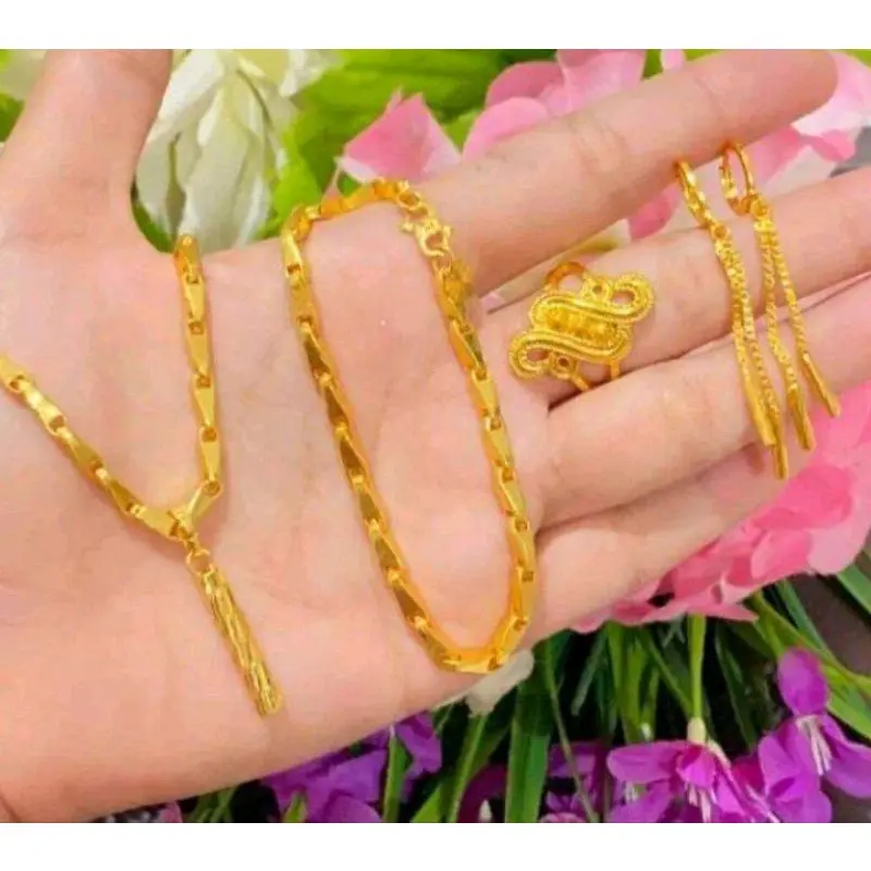 full set perhiasan wanita dewasa titanium anti luntur