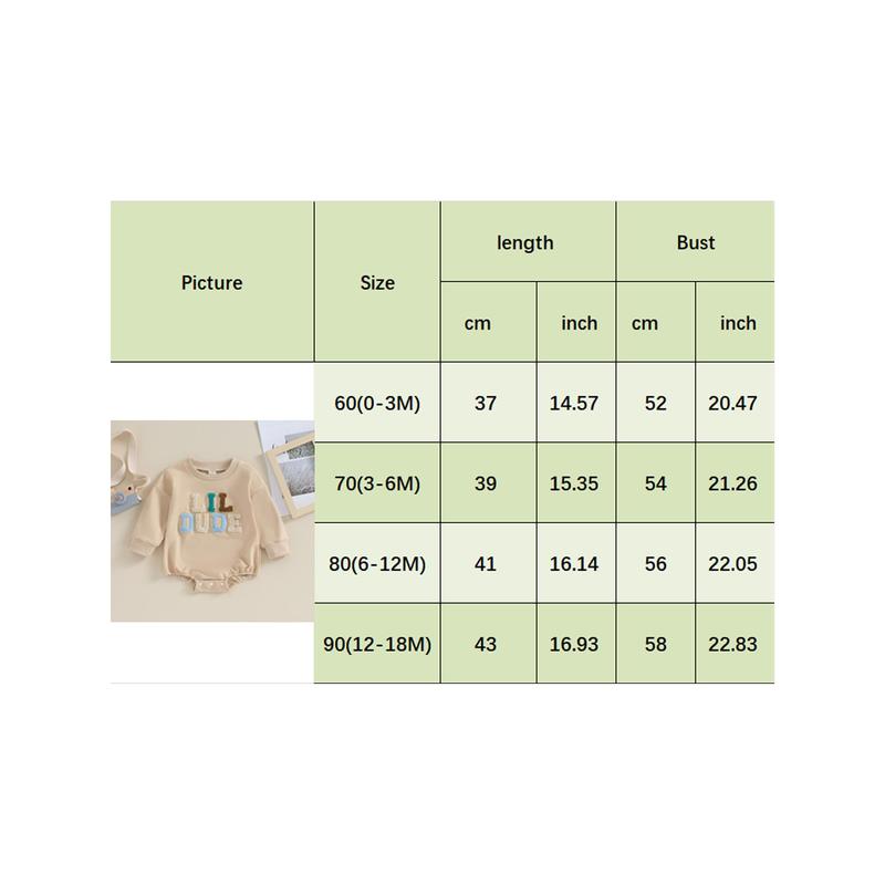 Product Introduction of Baby Autumn Long Sleeve Crewneck Letter Embroidery Casual Romper 0