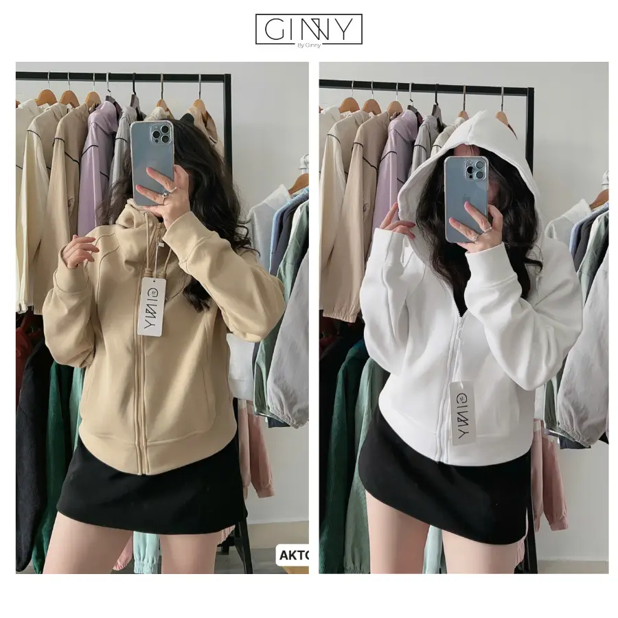 Áo Khoác Thun Hoodie Zip Chống Nắng Obi CG04 Chất Liệu Thoáng Mát Mềm Mịn Gam Màu Trẻ Trung Dễ Phối Thích Hợp Đi Làm Đi Học Đi Chơi Nữ Top Jacket Women
