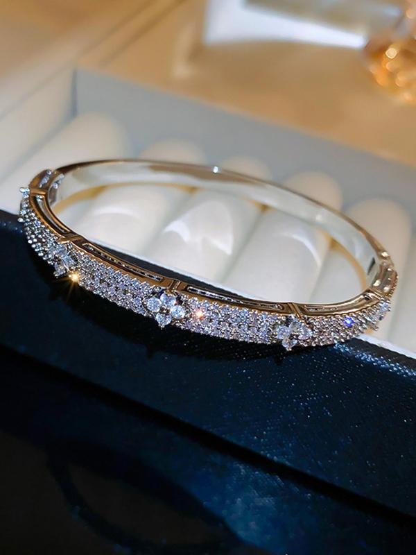 Fashionable Artificial Zircon Decorated Bracelet, Fashion Jewelry for Party, Daily Clothing Decor, Trendy All-match & Exquisite Jewelry for Birthday Gift 5