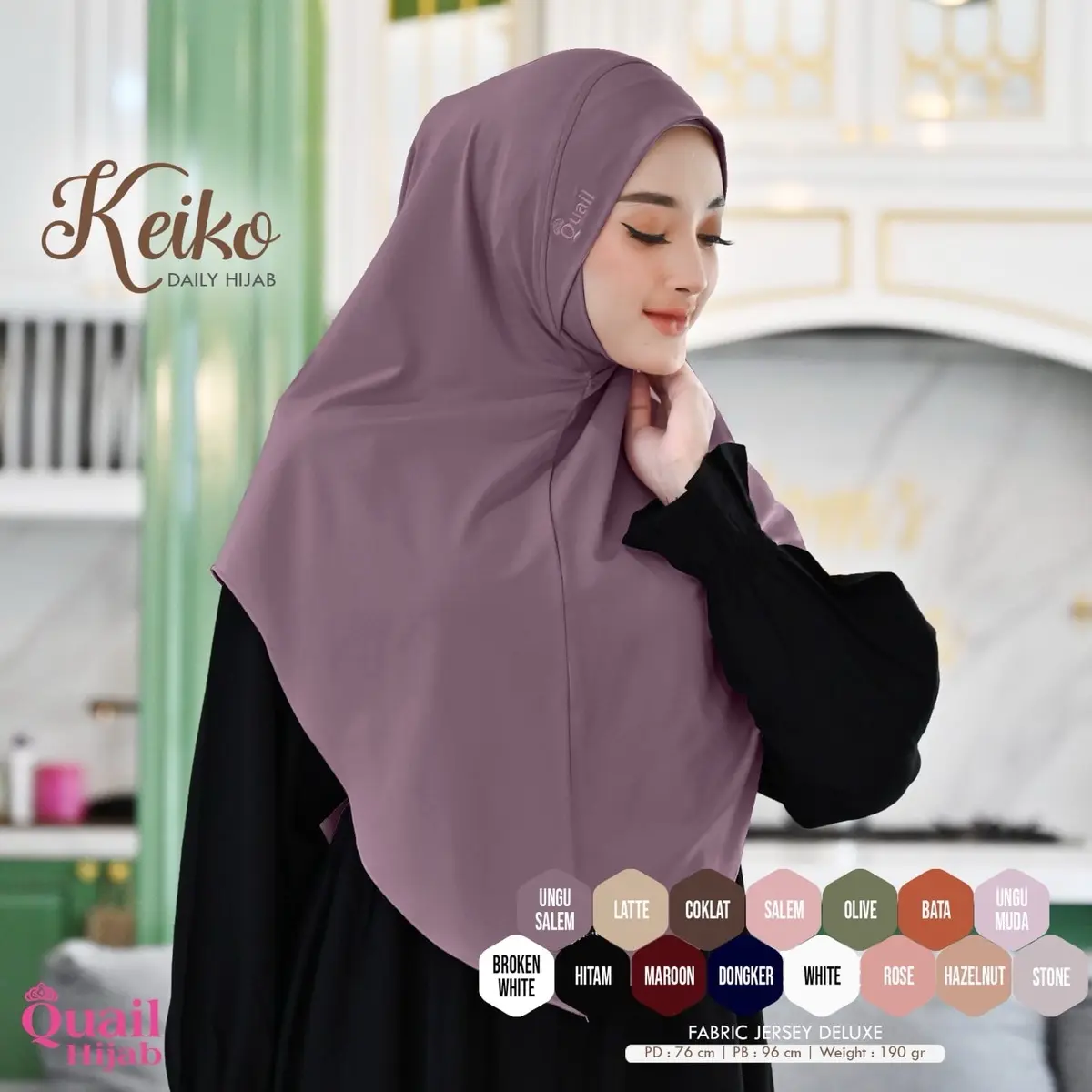 Keiko Hijab Dagu Malaysia size M