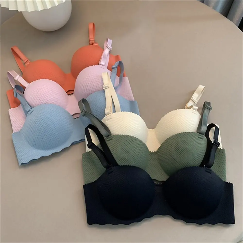 Simple One-piece Girls' Underwear, No Steel Ring, No Trace, Gathered Skin-friendly Breathable Women's Bra Lingerie New Bottom