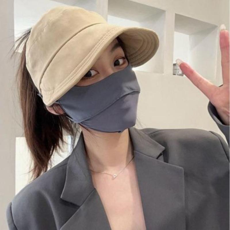 Mũ Chống Nắng, Nửa Đầu Hàn Quốc, Mũ Bucket Đi Bộ Đường Dài Hai Vai, Mũ Mềm Vành Lớn, Thời Trang, Làm Bằng Bông, Thích Hợp Cho Các Hoạt Động Thường Ngày Mũ Lông Ngựa, Mũ Tai Xếp Ly Cho Nữ 3