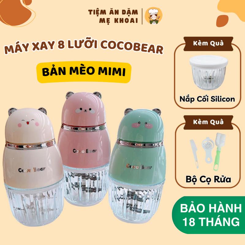 Máy Xay Ăn Dặm Cho Bé Coco Bear 8 Lưỡi, Cối Thủy Tinh 300ml, Xay Thịt, Cháo, Sinh Tố, Rau Củ Đa Năng