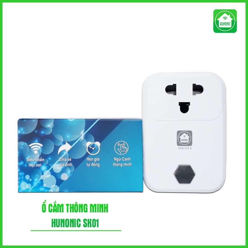 Ổ Cắm Thông Minh HUNONIC SK01, Ổ Cắm WIFI Điều Khiển Mọi Thiết Bị Từ xa Qua Điện Thoại, Hẹn Giờ Bật/Tắt Tự Động công  tắc 3