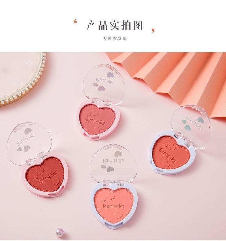 Product Introduction of Pipi rouge pelajar, plat merah, solek bogel, monokrom, wanita pemula, monokrom, pemerah pipi serbuk cinta 15